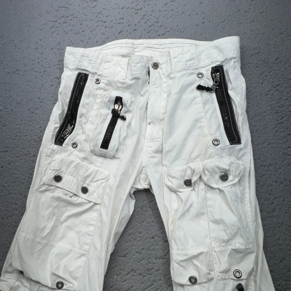 RLX Ralph Lauren Parachute Pants Womens 31R White‎ Convertible Cargo Y2K